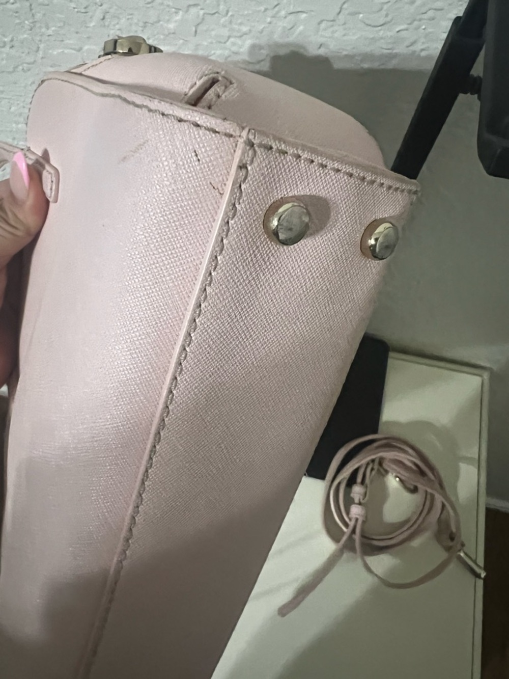 Kate Spade Pale Pink Studded Dome Satchel - Picture 3 of 8